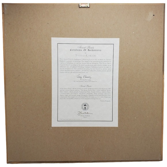 Thomas‎ Kinkade Accent Prints Framed Art Serene Cottage Psalm 23 Gold Frame - Picture 5 of 16